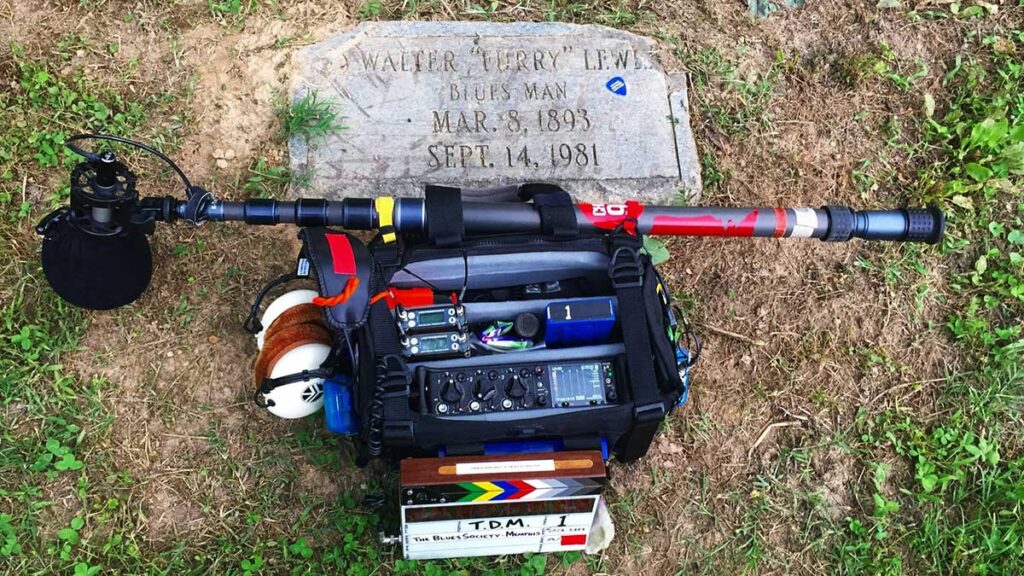 Camera placed next to Furry Lewis' grave.