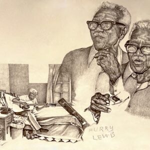 Print of Drawing of Furry Lewis by Johnice Parker - Signed by Furry!!!