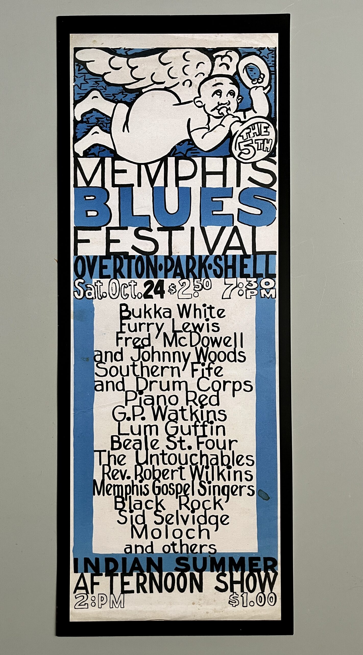 5th Memphis Blues Festival Indian Summer Overton Park Shell Poster